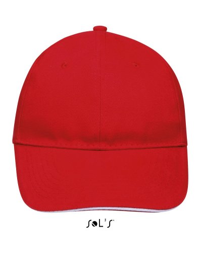 Cappellino adulto 6 pannelli Buffalo Rosso / Bianco