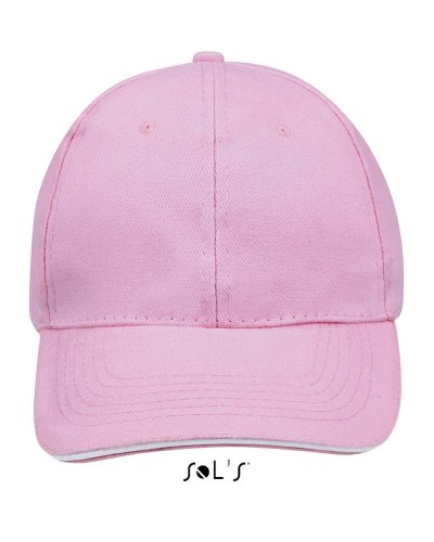 Cappellino adulto 6 pannelli Buffalo Rosa / Bianco