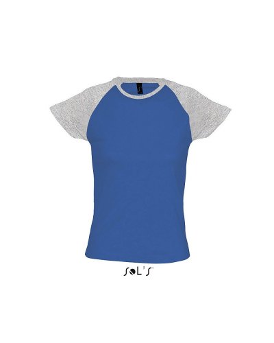T-shirt Milky Grigio medio melange / Blu royal