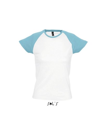 T-shirt Milky Bianco / Blu atollo