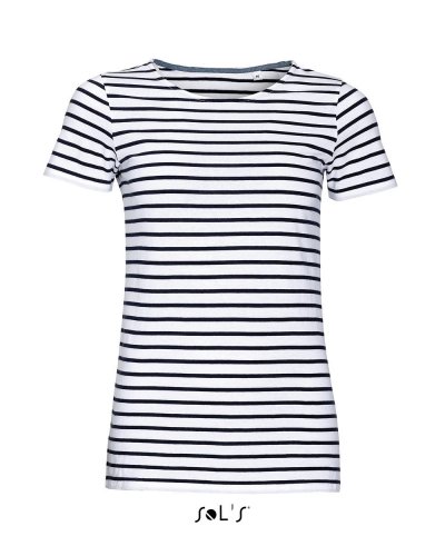 T-shirt miles Women Bianco / Blu navy