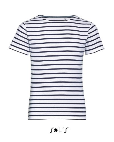 T-Shirt Miles kids Bianco / Blu navy