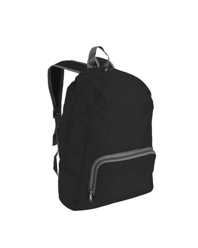 Zaino in poliestere richiudibile in taschino Nero