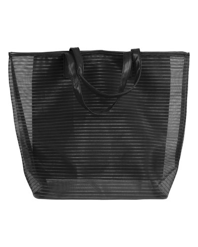 Borsa mare rigata Nero