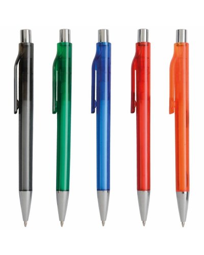 Penna a scatto trasparente colorata