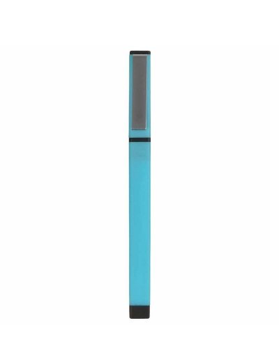 Penna a sfera in plastica gommata Celeste