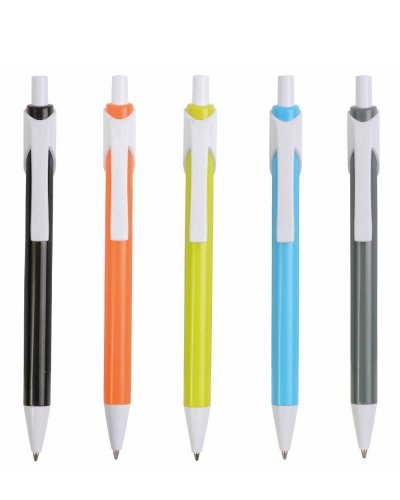 Penna colorata con clip e punta bianche