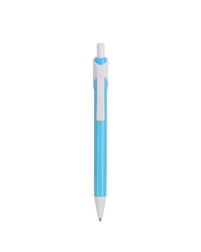 Penna colorata con clip e punta bianche Celeste