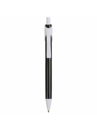 Penna colorata con clip e punta bianche Nero