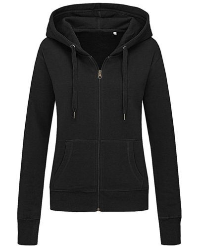 Felpa donna con zip e cappuccio Black Opal