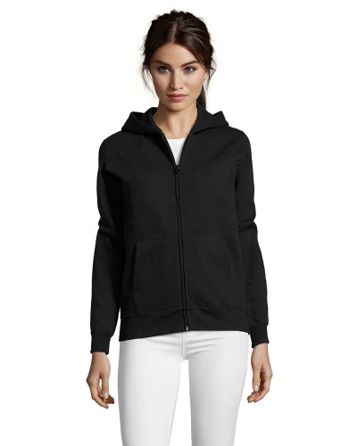 Felpa con zip e cappuccio foderato women Nero