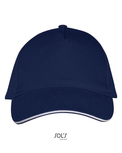 Cappellino Long Beach 5 pannelli Blu Royal / Bianco