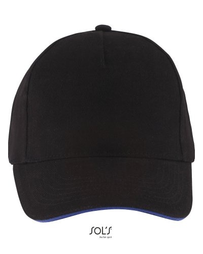 Cappellino Long Beach 5 pannelli Black/Royal