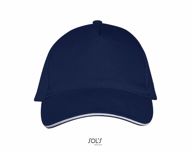 Cappellino Long Beach 5 pannelli Blu Oltremare / Bianco