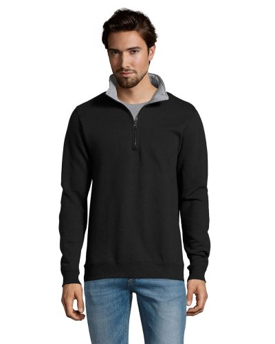 Felpa uomo con 1/4 zip Scott Nero