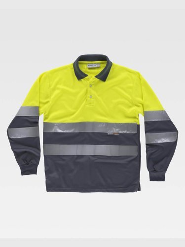 Polo Alta Visibilità Classe 2 gialla manica lunga EN ISO 20471