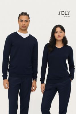 Pullover Glory Men scollo V, slim fit, viscosa e poliammide