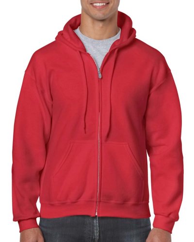 Felpa con cappuccio e cerniera intera Heavyweight Rosso