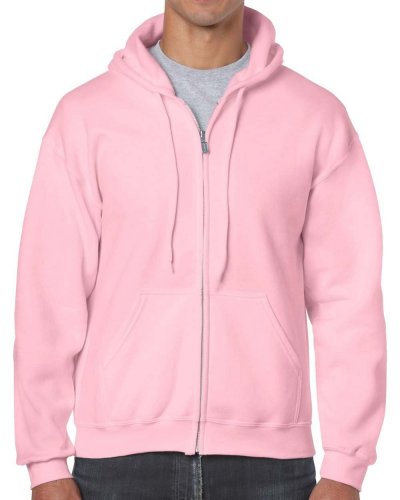 Felpa con cappuccio e cerniera intera Heavyweight Light Pink