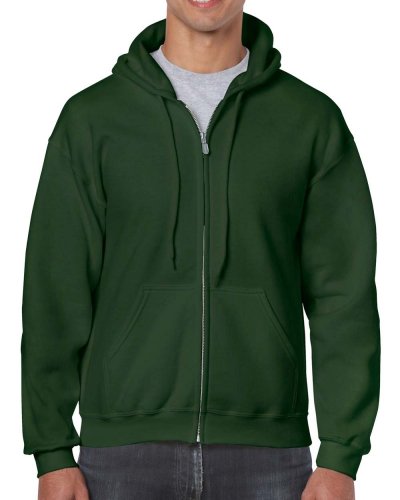 Felpa con cappuccio e cerniera intera Heavyweight Forest Green