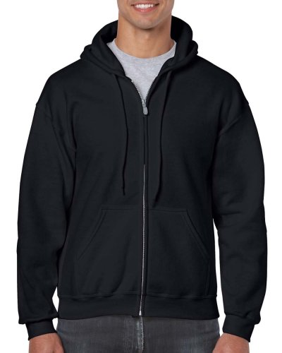 Felpa con cappuccio e cerniera intera Heavyweight Black