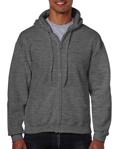 Felpa con cappuccio e cerniera intera Heavyweight Dark Heather