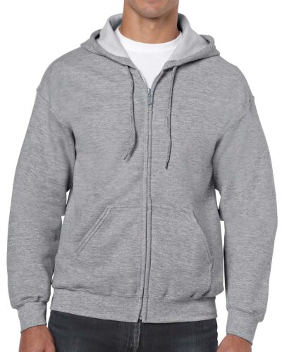 Felpa con cappuccio e cerniera intera Heavyweight Sport Grey