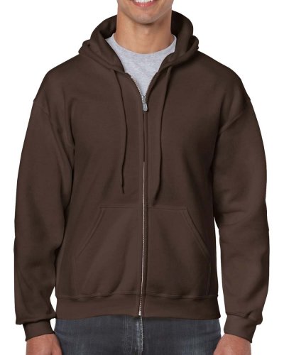 Felpa con cappuccio e cerniera intera Heavyweight Dark Chocolate
