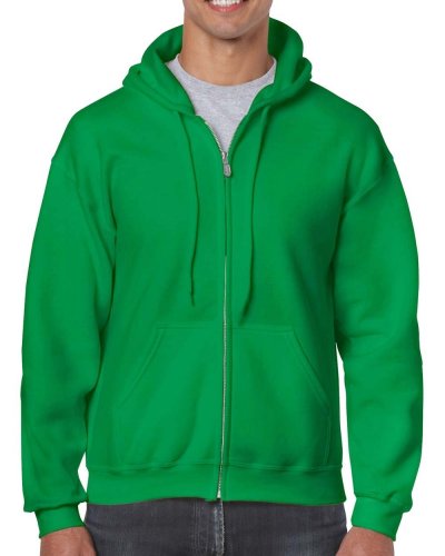 Felpa con cappuccio e cerniera intera Heavyweight Irish Green