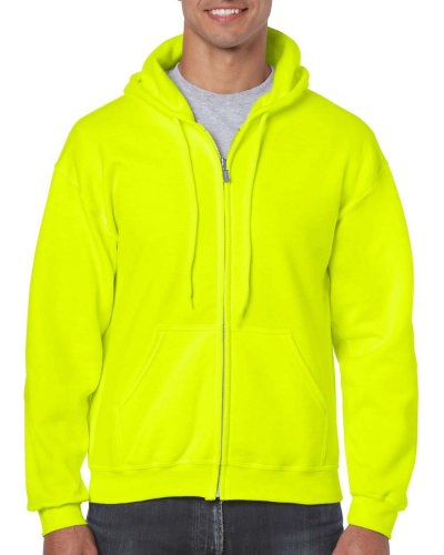Felpa con cappuccio e cerniera intera Heavyweight Safety Green