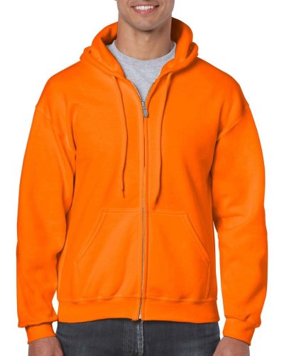Felpa con cappuccio e cerniera intera Heavyweight Safety Orange