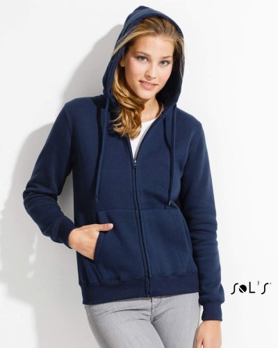 Felpa con zip e cappuccio foderato women