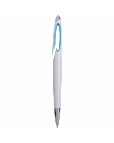 Penna a scatto in plastica Celeste