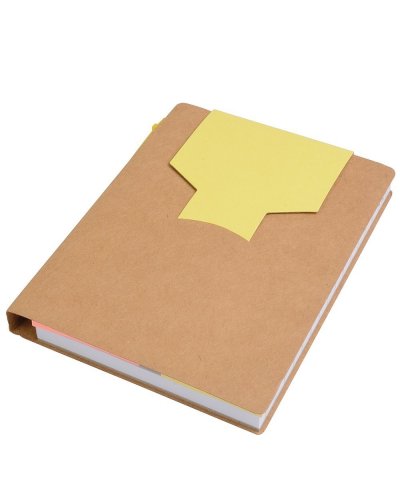 Block notes A6 ecologico in carta con penna Giallo