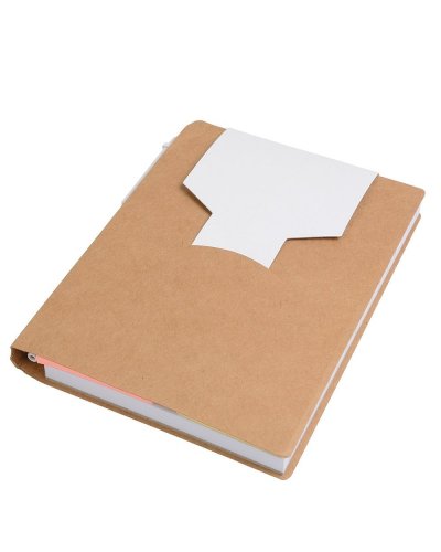 Block notes A6 ecologico in carta con penna Bianco