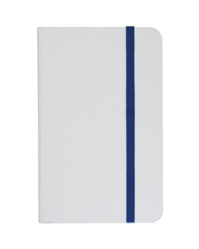 Mini quaderno bianco con elastico colorato Blu Royal