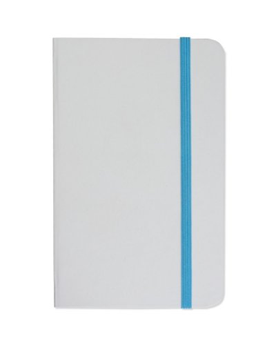 Mini quaderno bianco con elastico colorato