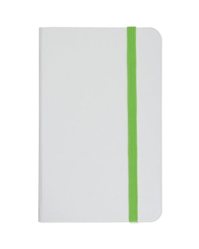 Mini quaderno bianco con elastico colorato Verde mela