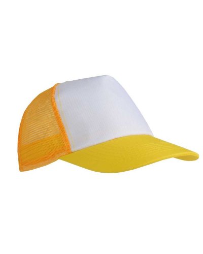 Cappellino con calotta a rete Giallo