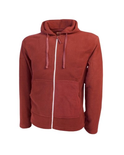 Felpa in micropile con cappuccio Rosso