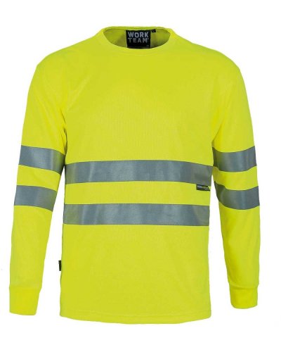 T-shirt alta visibilità maniche lunghe Classe II YELLOW FLUO