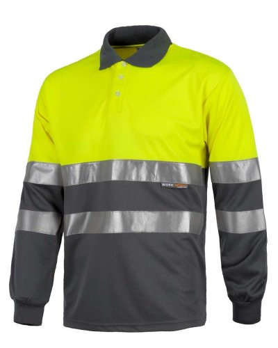 Polo combinata  manica lunga alta visibilità Classe II