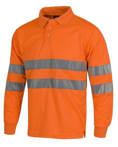 Polo manica lunga alta visibilità ORANGE FLUO