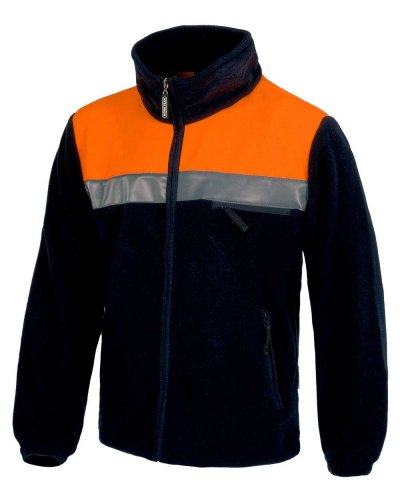 Felpa in pile a collo alto NAVY / ORANGE