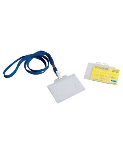 Porta credencial rígido con cordón