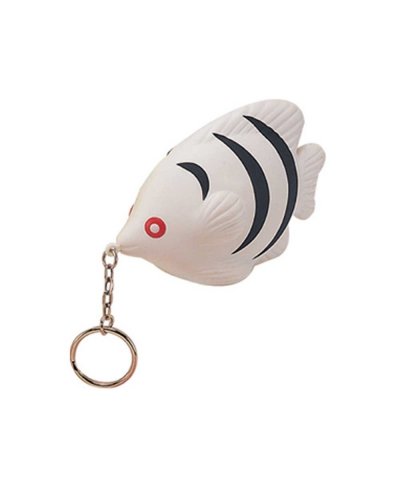 Portachiavi antistress Pesce Tropicale Bianco / Nero