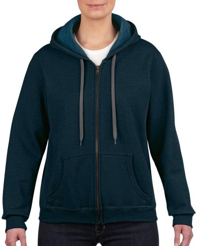 Felpa donna Vintage cappuccio e cerniera intera Midnight