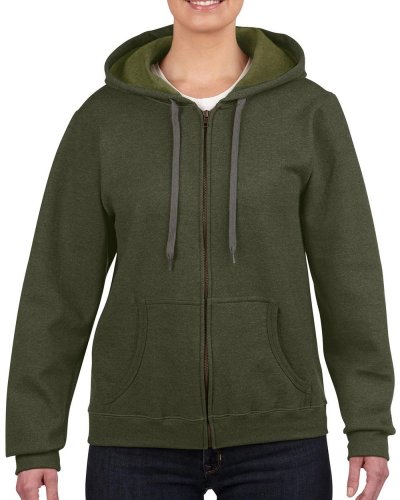 Felpa donna Vintage cappuccio e cerniera intera Moss