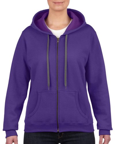Felpa donna Vintage cappuccio e cerniera intera Lilac