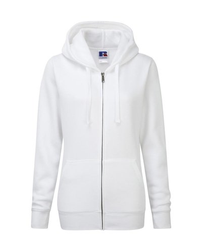 Felpa donna Authentic Full Zip e cappuccio Bianco